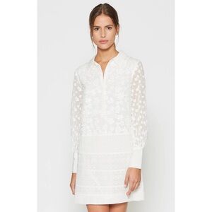 Joie Jamari White Eyelet Lace Long Sleeve Short Dress Size Small (S)